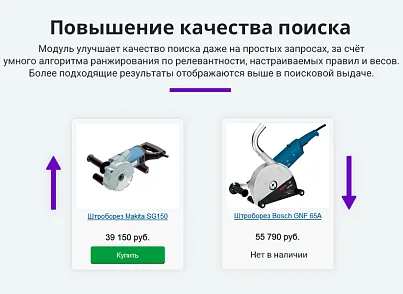 Умный поиск с исправлением ошибок в запросе, подсказками и настраиваемой областью поиска (arturgolubev.smartsearch) - решение для Битрикс