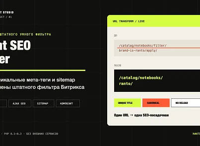 Rant SEO Filter: ЧПУ, мета-теги и sitemap умного фильтра (rantit.seofilter) - решение для Битрикс