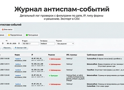 Антиспам защита форм (eaglesweb.antispam) - решение для Битрикс