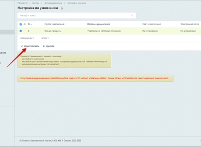 Настройка уведомлений (bestrank.notifyconfig) - решение для Битрикс