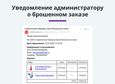 Ловец брошенных заказов. Брошенные корзины. Повышение конверсии сайта (arturgolubev.abandoned) - решение для Битрикс