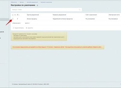 Настройка уведомлений (bestrank.notifyconfig) - решение для Битрикс