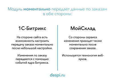 Обмен заказами и товарами с МойСклад (despi.moyskladsync) - решение для Битрикс