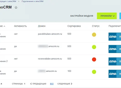 AmoCRM — интеграция с интернет-магазинами (rover.amosale) - решение для Битрикс