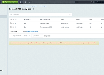 Отправка почты через внешний SMTP (s34web.mailsmtp) - решение для Битрикс