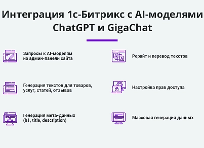 Интеграция с ChatGPT и Сбер GigaChat. Генерация контента, текстов, seo мета, данных для продвижения (arturgolubev.chatgpt) - решение для Битрикс