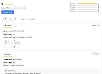 Артекс: Отзывы к товарам с рейтингом (artex.reviews) - решение для Битрикс