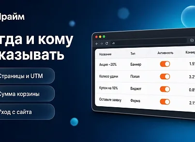 Всплывающие окна с акциями и захват пользователя при уходе с сайта - Смарт баннеры (prime.smartbanners) - решение для Битрикс