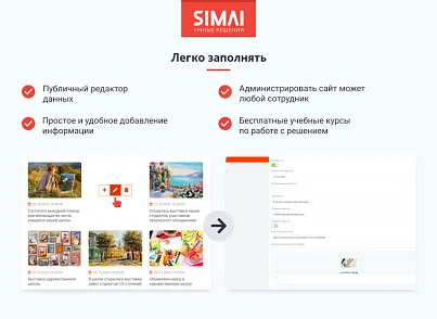 SIMAI-SF4: Сайт художественной школы – адаптивный с версией для слабовидящих (simai.sf4artschool) - решение для Битрикс