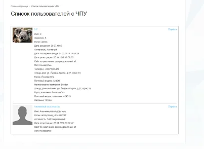АРАМА: Список пользователей с ЧПУ (scoder.users) - решение для Битрикс