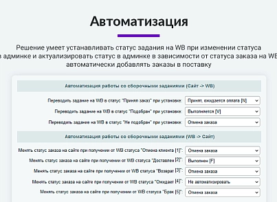 Интеграция с Wildberries (Вайлдберриз). Карточки товара, остатки, цены, сборочные задания, поставки (arturgolubev.wildberries) - решение для Битрикс