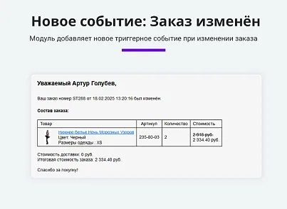 Расширенные письма заказов (arturgolubev.orderletters) - решение для Битрикс