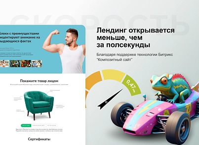 ХАМЕЛЕОН — 999 в 1. Безлимитный конструктор лендингов с корзиной и функциями для «автоворонок» (concept.hameleon) - решение для Битрикс