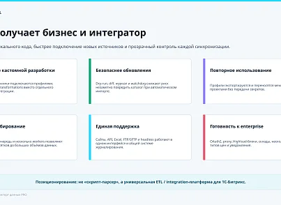 Bussol: Парсер и импорт данных PRO: сайты, REST API, Excel, JSON, XML, товары, цены и остатки (bussol.contentparser) - решение для Битрикс