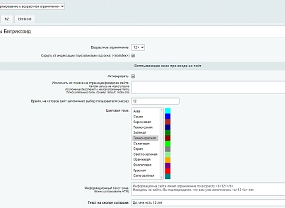 Согласие и информирование о возрастном ограничении (bid.agepopup) - решение для Битрикс